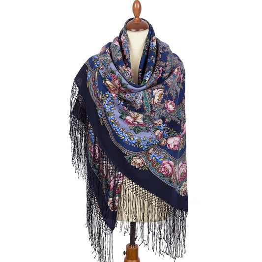 Shawl "Flowers under the snow"