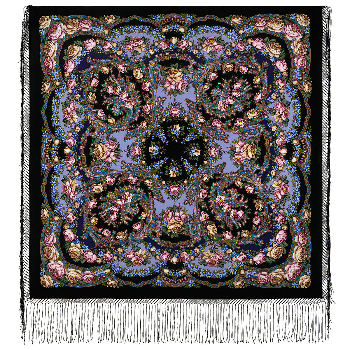 Shawl "Flowers under the snow" 1099-18
