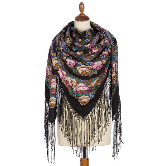 Shawl "Flowers under the snow" 1099-18