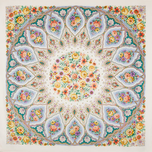 Shawl "Snowflakes and flowers"