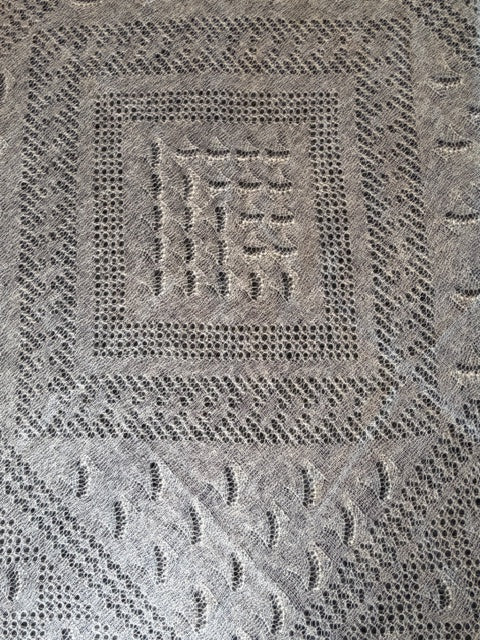 Orenburg shawl PWO-70, 160x160 cm