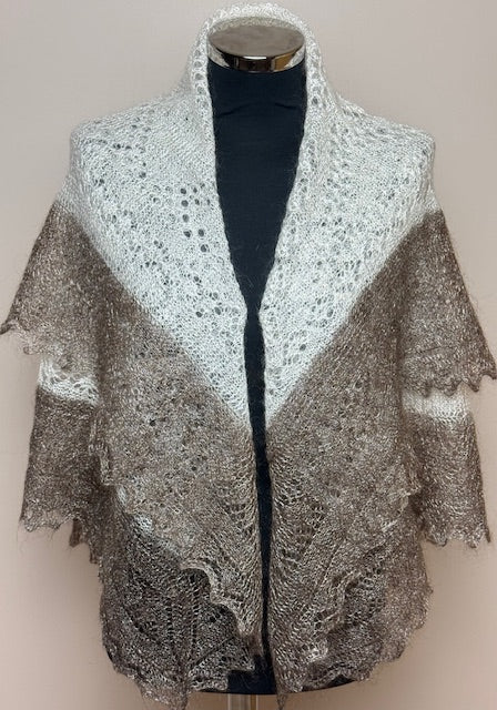 Orenburg shawl PWO-10, 120x120 cm