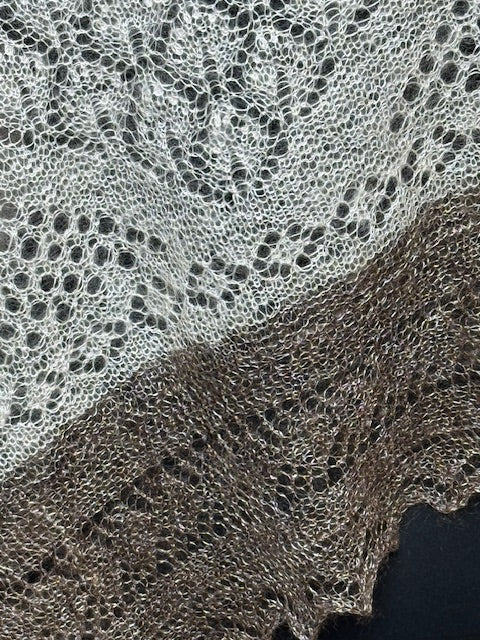 Orenburg shawl PWO-10, 120x120 cm