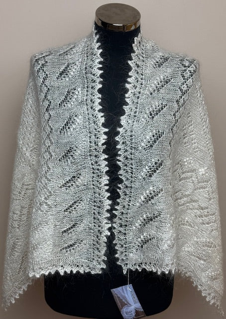 Orenburg shawl-palantine SWO-9, 130x55 cm