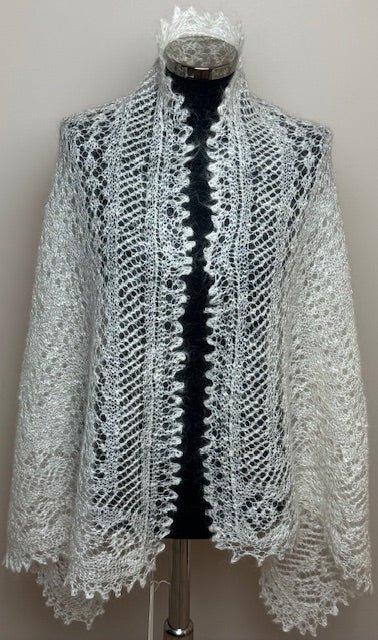 Orenburg shawl-palantine SWO-2, 140x80 cm