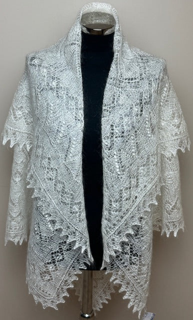 Orenburg shawl PWO-9, 120x120 cm