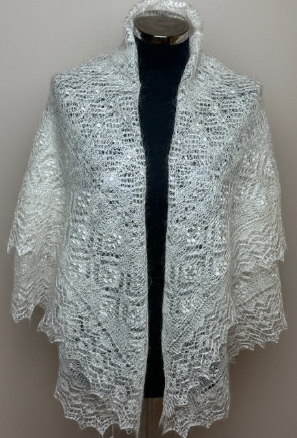 Orenburg shawl PWO-1, 130x130 cm