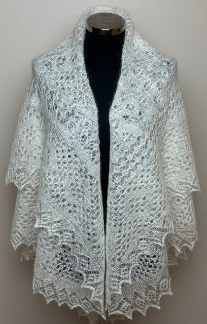 Orenburg shawl PWO-8, 130x130 cm