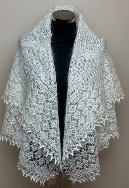 Orenburg shawl PWO-4, 120x120 cm