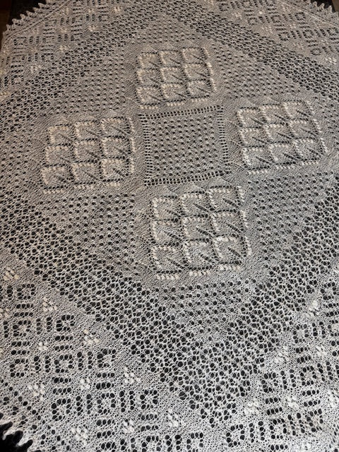 Orenburg shawl POW-14, 115x115 cm