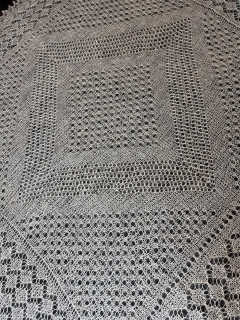 Orenburg shawl POW-6, 120x120 cm