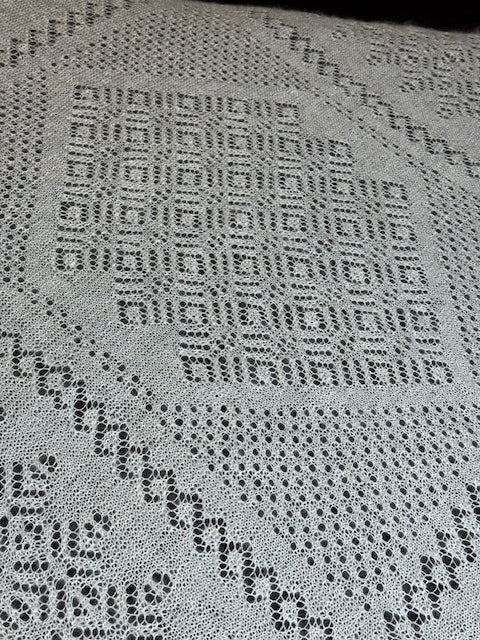 Orenburg shawl POW-25, size 220x220 cm