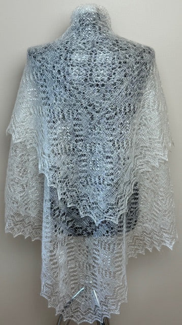Orenburg shawl PWO-6, 130x130 cm