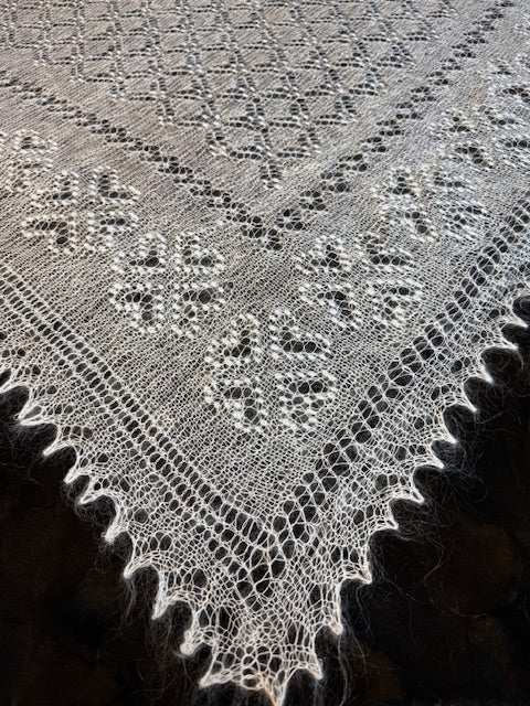Orenburg shawl POW-29, 120x120 cm