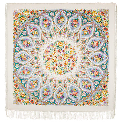 Shawl "Snowflakes and flowers"