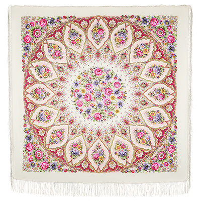 Shawl "Snowflakes and flowers"