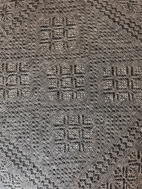 Orenburg shawl PWO-12, 120x120 cm