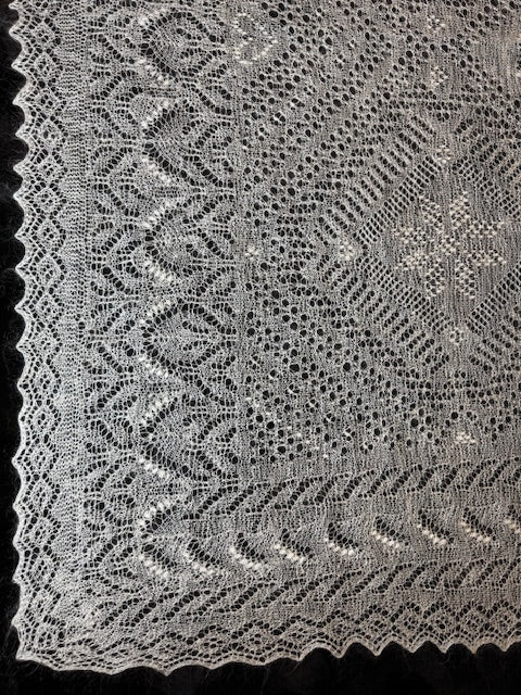 Orenburg shawl PWO-15, 130x130 cm