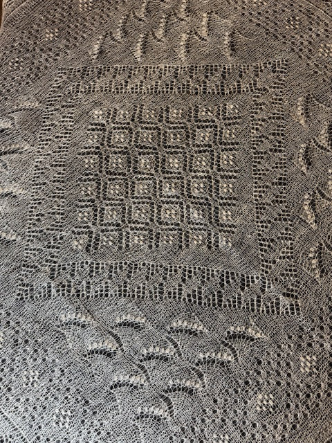 Orenburg shawl PWO-21, 126x126 cm