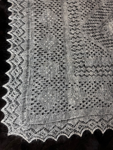 Orenburg shawl PWO-14, 120x120 cm