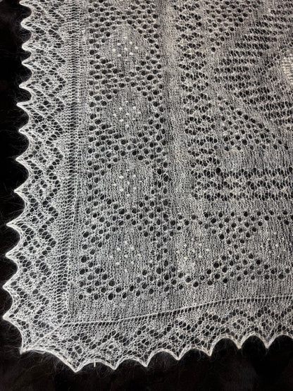 Orenburg shawl PWO-14, 120x120 cm