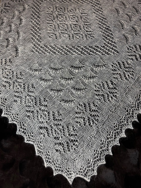 Orenburg shawl PWO-16, 115x115 cm