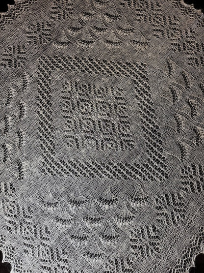 Orenburg shawl PWO-16, 115x115 cm