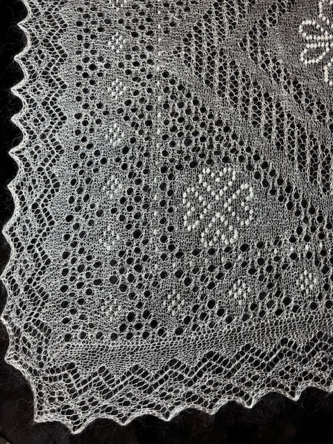 Orenburg shawl PWO-22, 150x150 cm