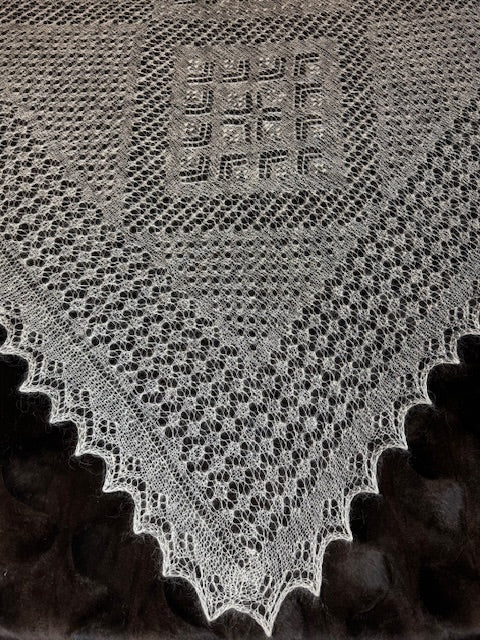 Orenburg shawl PWO-23, 160x160 cm