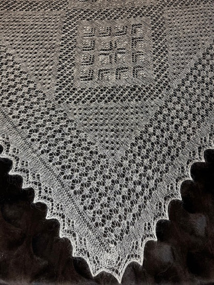 Orenburg shawl PWO-23, 160x160 cm