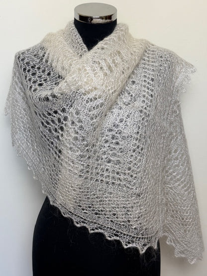 Orenburg shawl-palantine  SWO-5, 135x60 cm