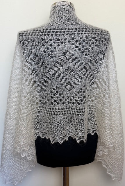 Orenburg shawl-palantine  SWO-5, 135x60 cm