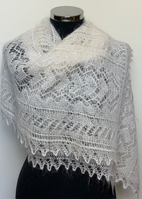 Orenburg shawl-palantine  SWO-7, 120x60 cm