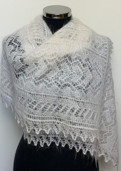 Orenburg shawl-palantine  SWO-7, 120x60 cm
