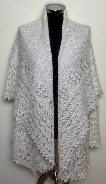 Orenburg shawl PWO-28, 150x150 cm