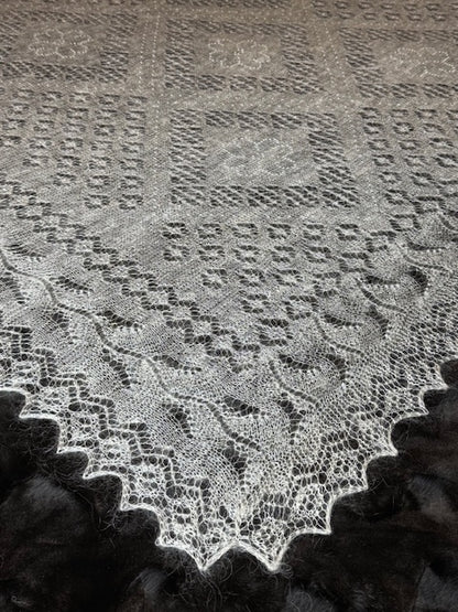 Orenburgas šalle PWO-38, 130x130 cm