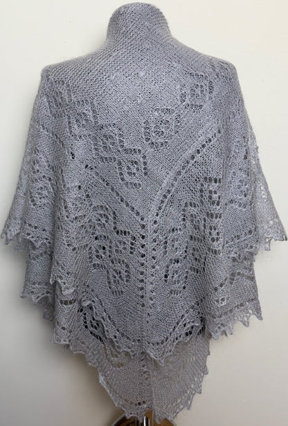 Downy shawl  #PCN-166, 130x130 cm
