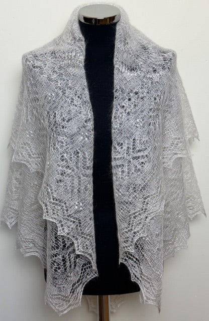 Orenburg shawl PWO-67, 120x120 cm