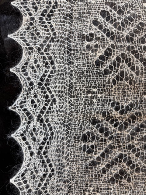 Orenburg shawl PWO-67, 120x120 cm