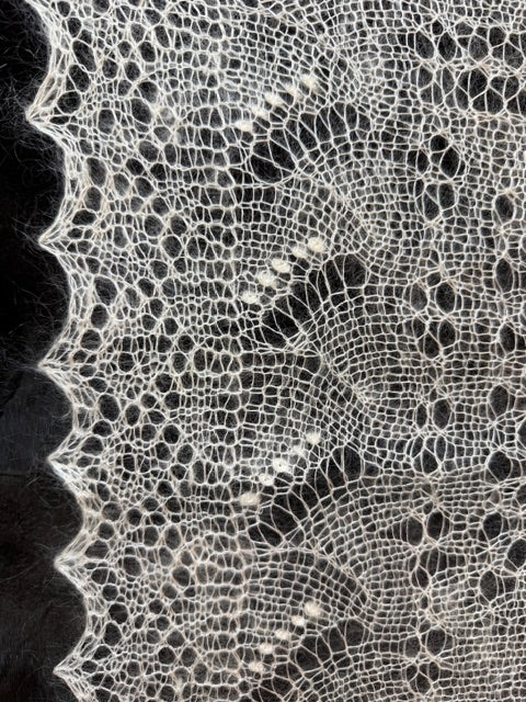 Orenburg shawl PWO-65, 120x120 cm