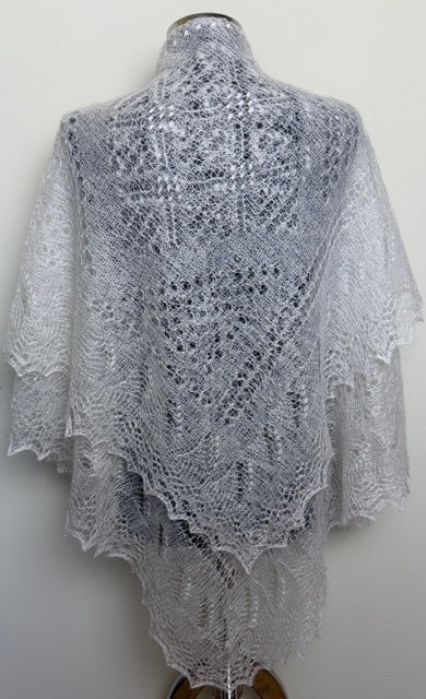 Orenburg shawl PWO-65, 120x120 cm