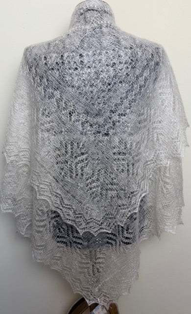 Orenburg shawl PWO-66, 120x120 cm