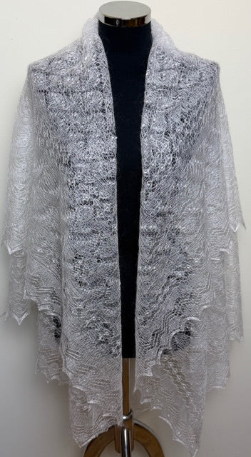 Orenburg shawl PWO-69, 140x140 cm