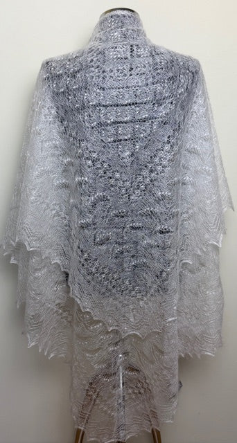 Orenburg shawl PWO-69, 140x140 cm