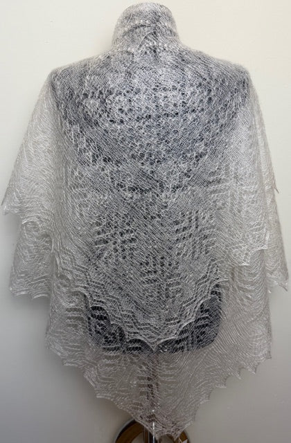Orenburg shawl PWO-64, 120x120 cm