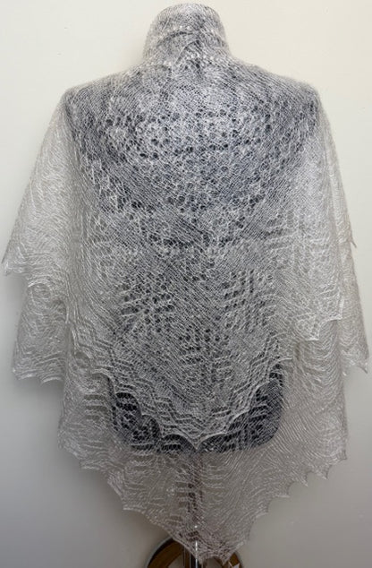 Orenburg shawl PWO-64, 120x120 cm