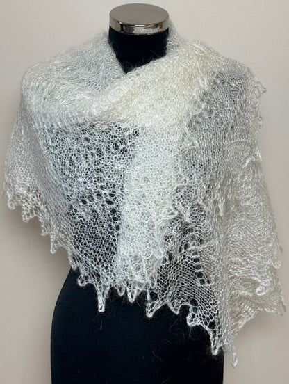 Downy shawl  #PCN-66, 120x120 cm
