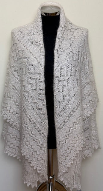 Orenburg shawl PWO-73, 150x150 cm