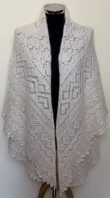 Orenburg shawl PWO-72, 150x150 cm