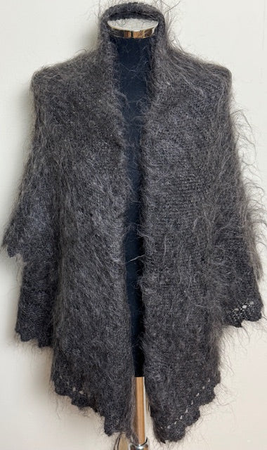 Downy shawl  #PG-192, 130x130 cm